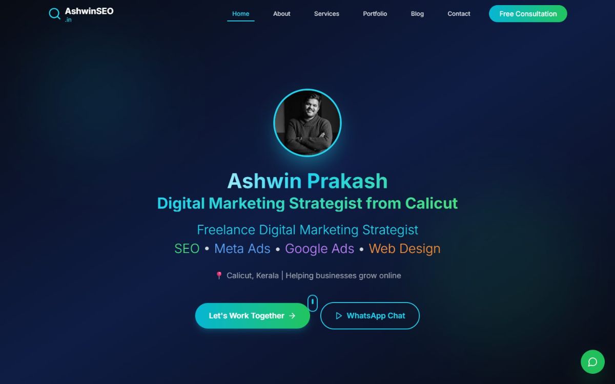 AshwinSEO — website screenshot