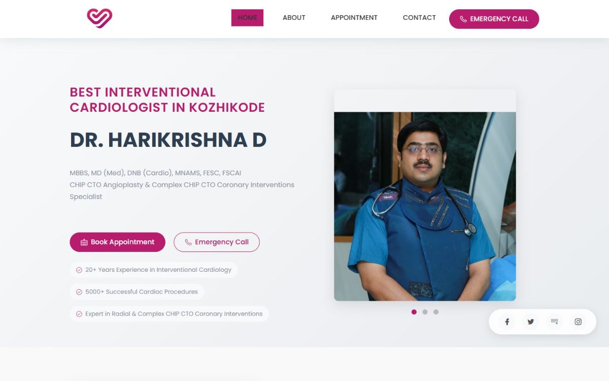Dr. Harikrishna D — website screenshot