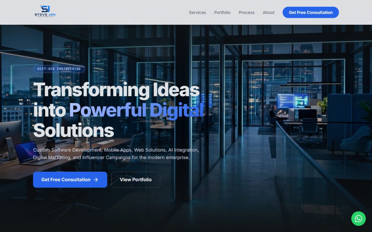 Steve Jon Solutions — website screenshot